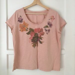 👀 Dusty Rose Cropped Floral T-Shirt